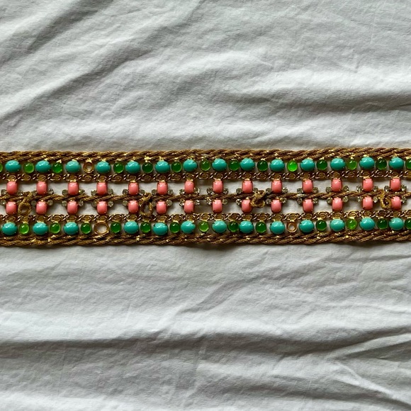 Authentic vintage KJL Kenneth Jay Lane jeweled belt. Adjustable waist size. - Picture 2 of 8
